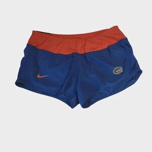 Nike Dri-Fit Florida Gators Running Shorts Lined Blue Orange Womens Medium NEW